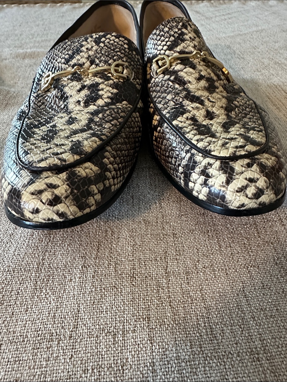 Sam Edelman Snake-Print Leather Loafers with Gold Bit, 10 EU40 - Picture 3 of 7